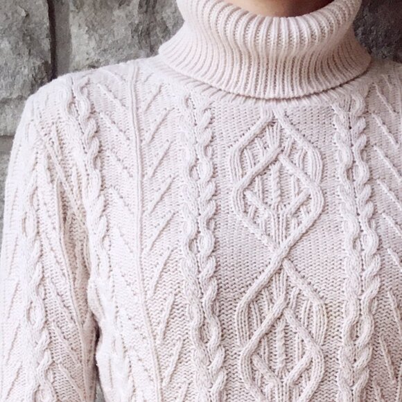 Vintage Fisherman's Cream Turtle Neck Sweater - 100% Cotton - Picture 1 of 4